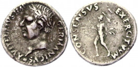 Roman Empire Denarius 69 AD, Vitellius
Silver 2,33 g.; Obv: A VITELLIVS IMP GERMANICVS: Head of Vitellius, laureate, left; globe at point of neck. Re...