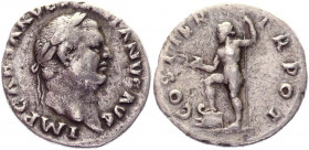 Roman Empire Denarius 70 AD, Vespasian
RIC 279, C 93; Silver 2,88 g.; Obv: IMPCAESARVESPASIANVSAVGTRP - Laureate head right. Rev: COSITERTRPOT - Nept...