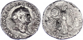 Roman Empire Denarius 79 AD Vespasian
RIC 114, C 552'; Silver 2,40 g.; Obv: IMPCAESARVESPASIANVSAVG - Laureate head right. Rev: TRPOTXCOSVIIII - Vict...