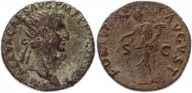 Roman Empire Dupondius 96 - 98 AD, Nerva
RIC 65, C 109; Copper 14,89 g.; Obv: IMPNERVACAESAVGPMTRPCOSIIPP - Radiate head right. Rev: LIBERTASPVBLICA ...