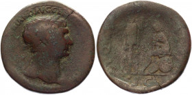 Roman Empire Sestertius 105 - 107 AD, Trajan
RIC 561, C 532; Copper 21,75 g.; Obv: IMPCAESNERVAETRAIANOAVGGERDACPMTRPCOSVPP - Laureate head right. Re...