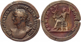 Roman Empire Sestertius 119 - 122 AD, Hadrian
RIC 561a; Copper 22,69 g.; Obv: IMPCAESARTRAIANVSHADRIANVSAVG - Laureate head right. Rev: PONMAXTRPOTCO...