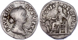 Roman Empire Denarius 128 - 175 (ND) Faustina II
RIC 697 (Marcus Aurelius), C 144; Silver 3,15 g.; Obv: FAVSTINAAVGVSTA - Bare-headed, draped bust ri...