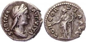 Roman Empire Denarius 136 AD, Sabina
RIC 390 (Hadrian), BMC 929 (Hadrian), S 3918, C 3; Silver 3,36 g.; Obv: SABINAAVGVSTA - Diademed, draped bust ri...