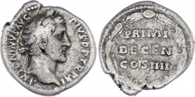 Roman Empire Denarius 138 - 161 (ND) Antoninus Pius
RIC 171a, C 670; Silver 2,98 g.; Obv: ANTONINVSAVGPIVSPPTRPXI - Laureate head right. Rev: PRIMI/D...