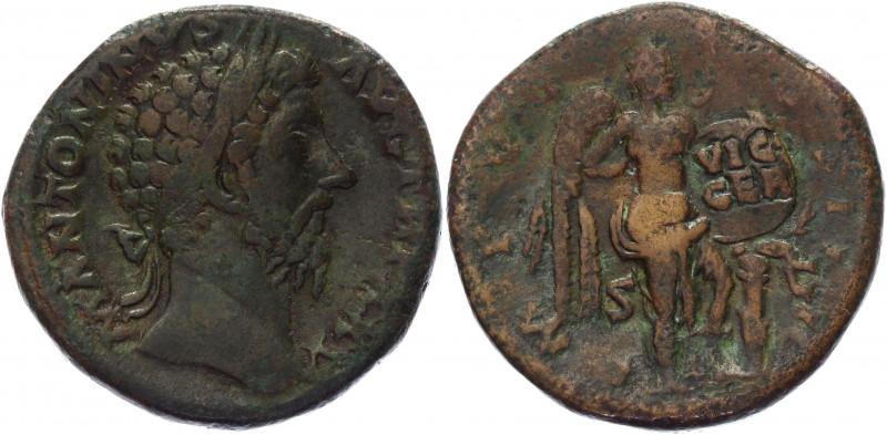 Roman Empire Sestertius 172 AD, Marcus Aurelius
RIC 1029, C 272; Copper 20,98 g...