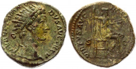 Roman Empire AE Dupondius 180 AD Commodus
RIC 292a; C 961; Copper 12,40g.; Obv: LAVRELCOMMODVSAVGTRPV - Radiate head right / Rev: VIRTVSAVGTPVIMPIIIC...