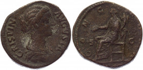 Roman Empire Sestertius 180 - 183 AD, Crispina
RIC 665 (Commodus), BMC 407, C 6; Copper 21,54 g.; Obv: CRISPINAAVGVSTA - Draped bust right. Rev: CONC...