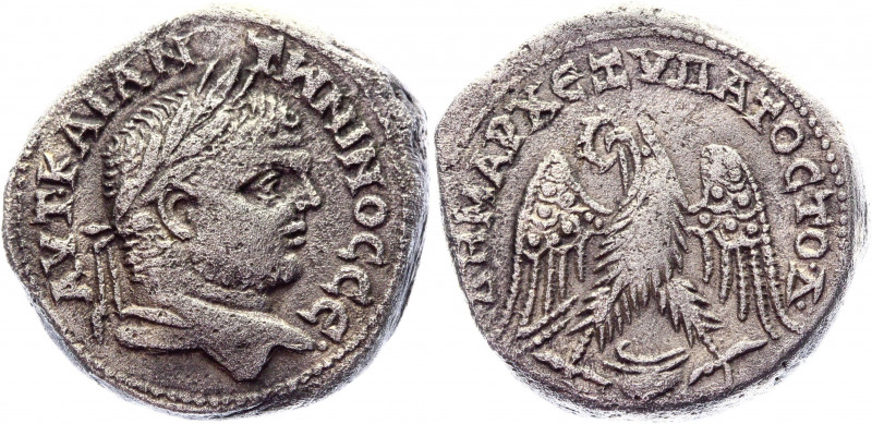 Roman Empire Tetradrachm 215 - 217 AD, Caracalla
Billon 15,72 g.; Obv: AYT K M ...