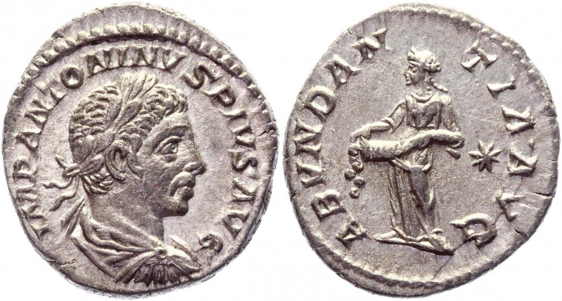 Roman Empire Denarius 222 AD, Elagabalus
RIC 56b, S 7501, C 1; Silver 2,88 g.; ...