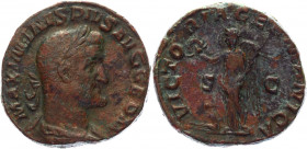 Roman Empire Sestertius 236 - 238 AD, Maximian I
RIC 273a, C 384; Copper 19,42 g.; Obv: IMPCAESMANTGORDIANVSAVG - Laureate, draped and cuirassed bust...