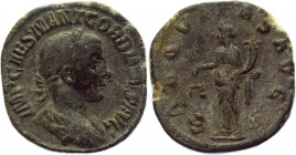 Roman Empire Sestertius 238 - 239 AD, Gordian III
RIC 267a, C 19; Copper 17,30 g.; Obv: IMPCAESMANTGORDIANVSAVG - Laureate, draped and cuirassed bust...