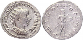 Roman Empire Antoninianus 238 - 244 AD, Gordian III
RIC 91, C 242; Silver 4,23 g. Obv; IMPGORDIANVSPIVSFELAVG - Radiate, draped and cuirassed bust ri...