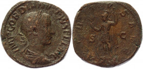 Roman Empire Sestertius 240 AD, Gordian III
RIC 273a, C 384; Copper 22,88 g.; Obv: IMPCAESMANTGORDIANVSAVG - Laureate, draped and cuirassed bust righ...