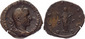 Roman Empire AE Sestertius 251 - 253 AD Trebonianus Gallus
RIC 116a, C 86; Copper 14,76 g.; Obv: IMPCAESCVIBIVSTREBONIANVSGALLVSAVG - Laureate, drape...