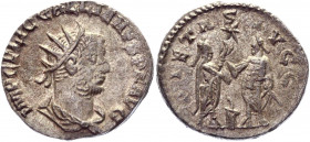 Roman Empire Antoninianus 253 - 268 AD, Gallienus
Silver 3,03 g.; Obverse: IMP CP LIC GALLIENVS PF AVG, Radiate, draped and cuirassed bust right; Rev...