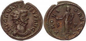 Roman Empire Antonianus 286 - 293 AD, Carausius
Copper 4,58 g.; Obv: IMPCCARAVSIVSPFAVG - Radiate, draped and cuirassed bust right. Rev: PROVIDENAVG ...