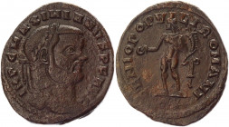 Roman Empire Follis 300 - 301 AD, Maximianus
Copper 7,83 g.; Obv: IMPCMAMAXIMIANVSPFAVG - Laureate head right. Rev: GENIOPOPVLIROMANI - Genius standi...