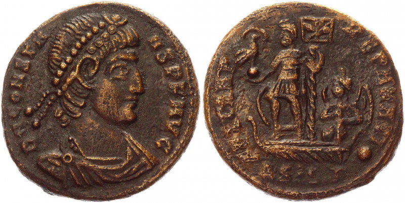 Roman Empire Follis 348 - 350 AD, Constans
RIC 201 (VIII, Siscia), LRBC 1142; C...