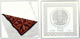 Kazakhstan 500 Tenge 2019
Silver Proof Colour; Mintage 1500 Pcs; Treasure of the steppe - Quraq Carpet; In Original Red Velvet Box with Certificate