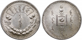 Mongolia Tugrik 1925 (AH15)
KM# 8; Silver 20.14g; Mint Leningrad; UNC Luster