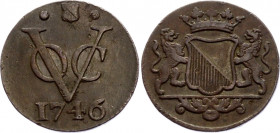 Netherlands East Indies Utrecht 1 Duit 1746
KM# 111.1 (mintmark: shield between dots); XF