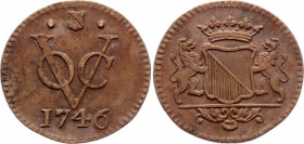 Netherlands East Indies Utrecht 1 Duit 1746
KM# 111.1 (mintmark: shield between dots); XF