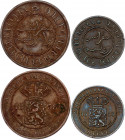 Netherlands East Indies 1 & 2-1/2 Cents 1858
KM# 307, 308; XF