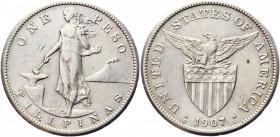 Philippines 1 Peso 1907 S
KM# 172; Silver 19,85g.; AUNC