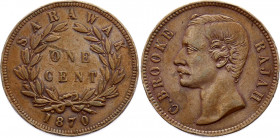 Sarawak 1 Cent 1870
KM# 6; Charles C. Brooke Rajah; XF