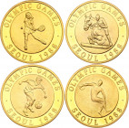 South Korea Lot of 4 Medals "Seoul Olympic Games" 1988
Each Medal Characteristics: 32 g. 40 mm.; Proof; Various Motives