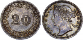 Straits Settlements 20 Cents 1879 H
KM# 12; Silver 5,34g.; Victoria; UNC