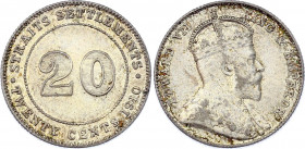 Straits Settlements 20 Cents 1910 B
KM# 22a; Silver 5,36g.; Edward VII; AUNC