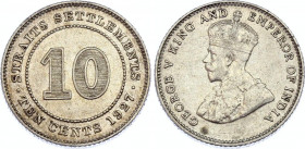 Straits Settlements 10 Cents 1927
KM# 29b; George V