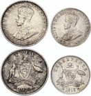 Australia 3 & 6 Pence 1915 - 1923
KM# 24,25; Silver; George V