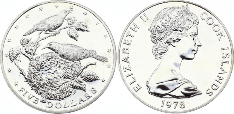 Cook Islands 5 Dollars 1978
KM# 20; Silver; 250th Anniversary of Birth of James...