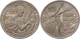 Central African States 500 Francs 1976 C
KM# 12; Nickel 9,18g.; UNC
