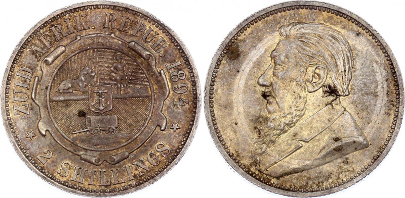 South Africa 2 Shillings 1894
KM# 6; Silver 11,21g.; ZAR; Paul Kruger; UNC rare...