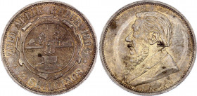South Africa 2 Shillings 1894
KM# 6; Silver 11,21g.; ZAR; Paul Kruger; UNC rare grade
