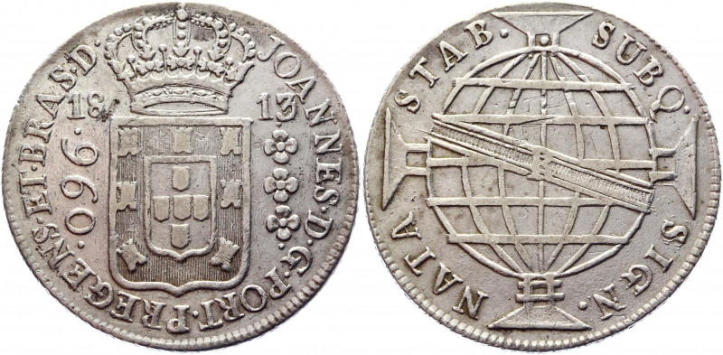 Brazil 960 Reis 1813 R
KM# 307.3; LMB-423A; Bentes-335.08; Silver 26.73 g; Rio ...