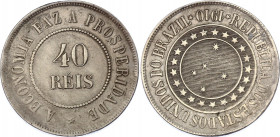 Brazil 40 Reis 1910 Pattern
X# Pn204; Silver 11,92g.; XF-AUNC