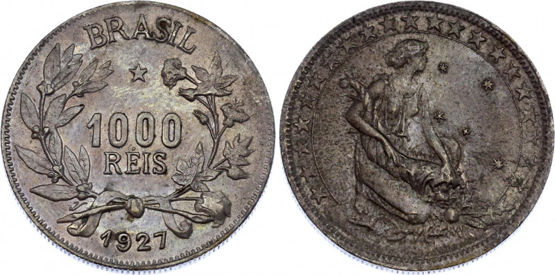Brazil 1000 Reis 1927 Pattern
Yellow Metal 7,93g.; UNC with grey toning