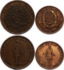 Canada 1/2 & 1 Penny 1837 Tokens
KM# Tn7 & Tn10; Copper; VF-XF