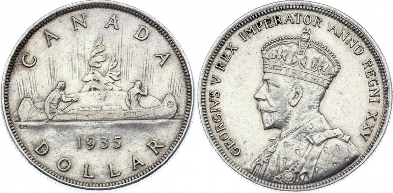 Canada 1 Dollar 1935
KM# 30; Silver (0.800) 23.33g.; 25th Anniversary of the Re...