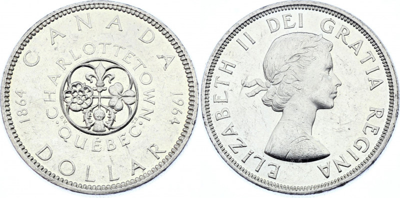 Canada 1 Dollar 1964
KM# 58; Silver (0.800) 23.33g.; Quebec