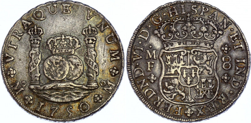 Mexico 8 Reales 1750 MF
KM# 104.1; Silver; Fernando VI; XF+