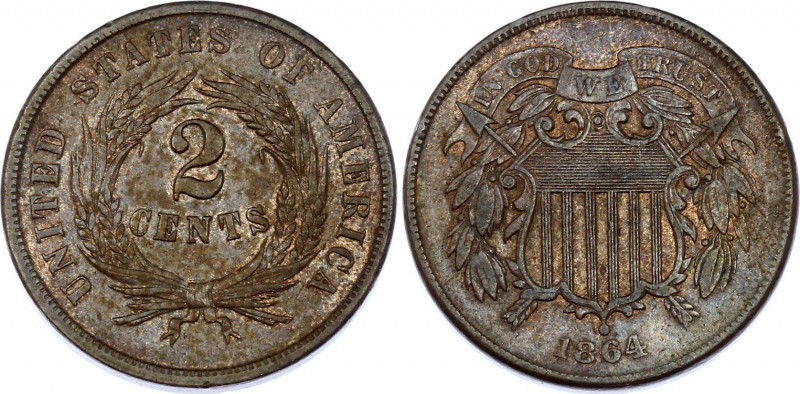 United States 2 Cents 1864
KM# 94; "Union Shield"