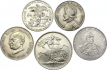 World Lot of 5 Silver Coins 1889 - 1970
Silver; Various Countries, Dates & Denominations