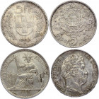 World Lot of 4 Silver Coins 1846 - 1929
Silver; Various Countries, Dates, Denominations & Motives