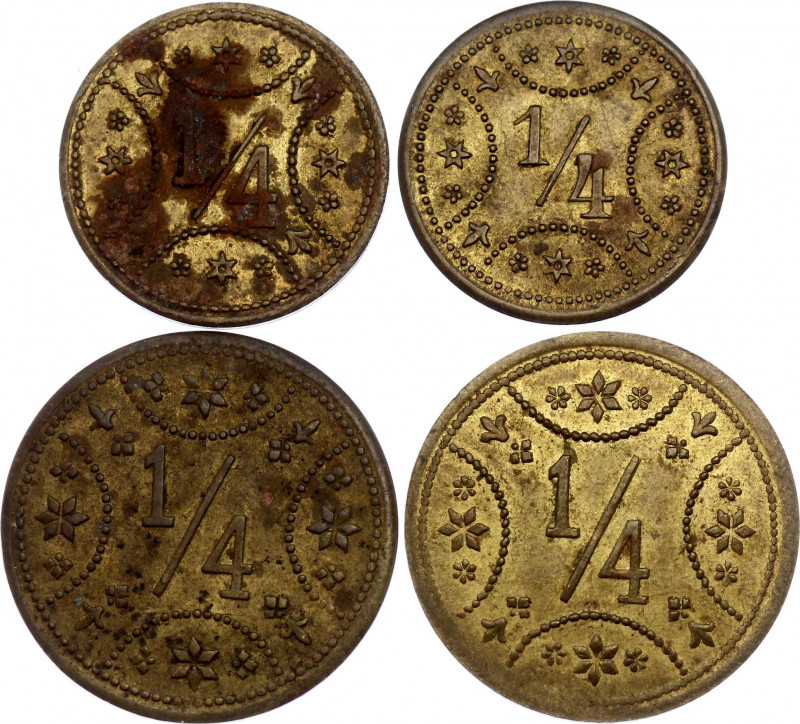 Czechoslovakia Lot of 4 Tokens (ND)
Various Motives